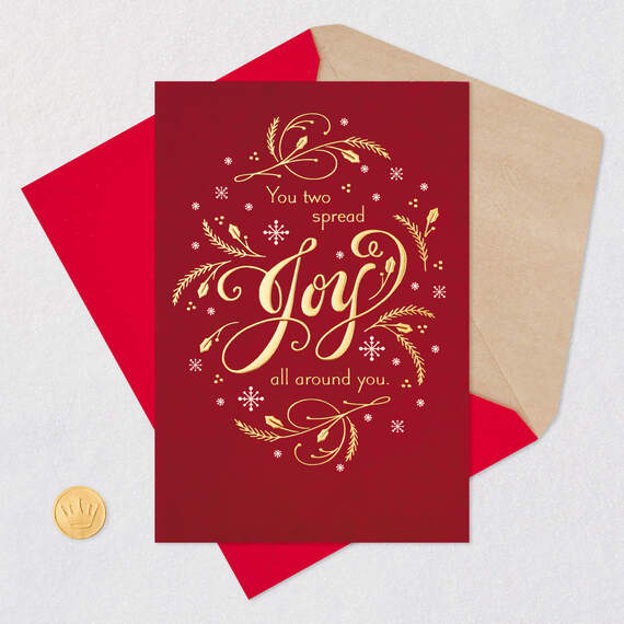 You Two Spread Joy Christmas Card for Couple, , large image number 5