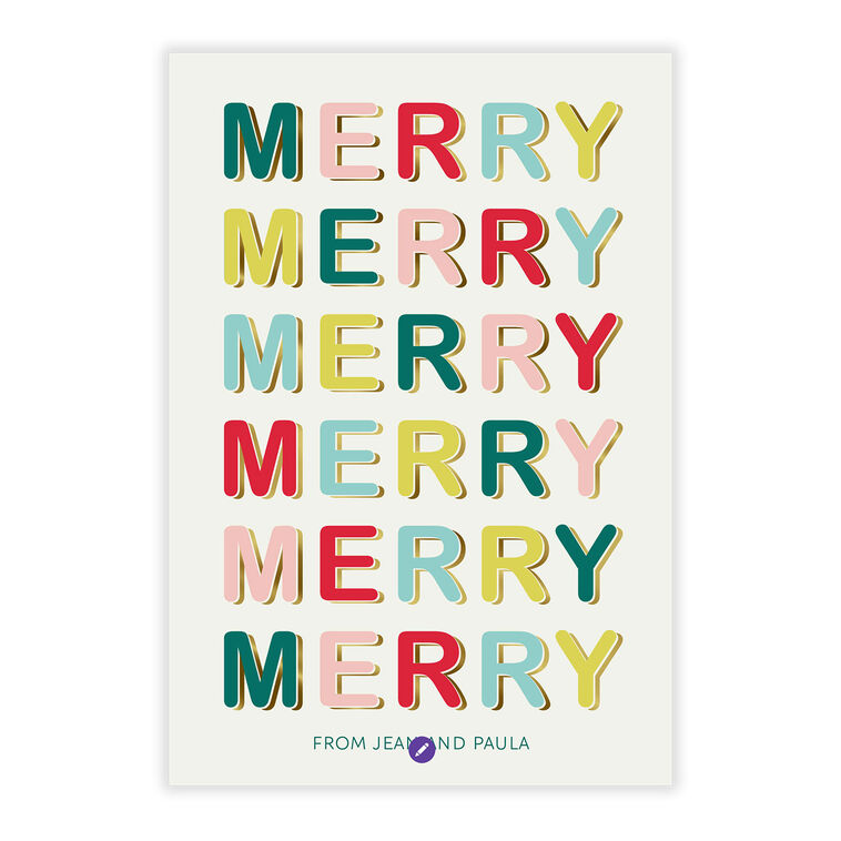Merry Merry Merry Flat Christmas Photo Card, , large image number 5