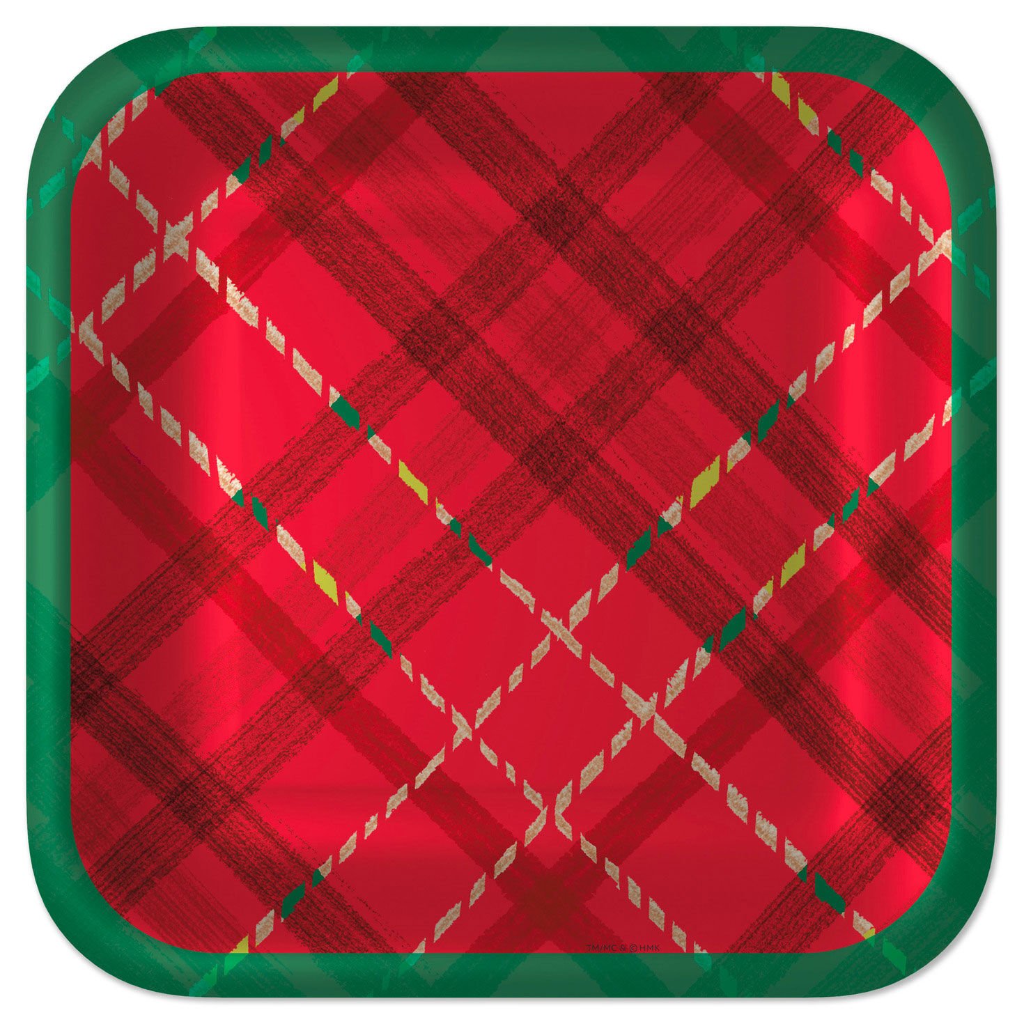 Holiday Plaid Dinner Plates, Pack of 8