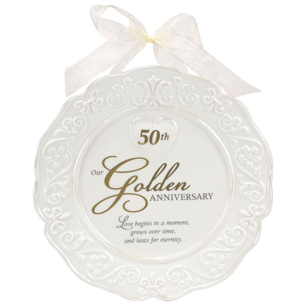 Hallmark Anniversary Gifts
 Malden 50th Anniversary Ceramic Plate with Wall Hanging