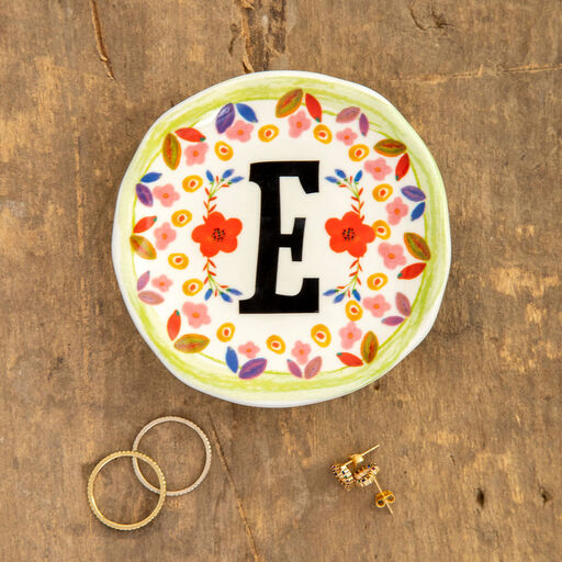 Natural Life Initial Trinket Dish, E, 