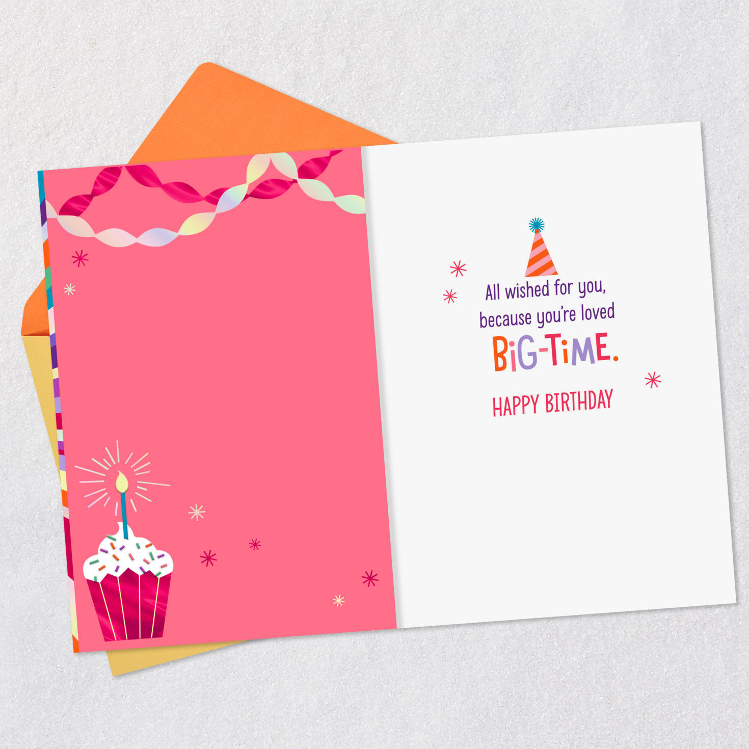 Starburst and Colorful Rays Kids Birthday Card Open card with envelope image number 3