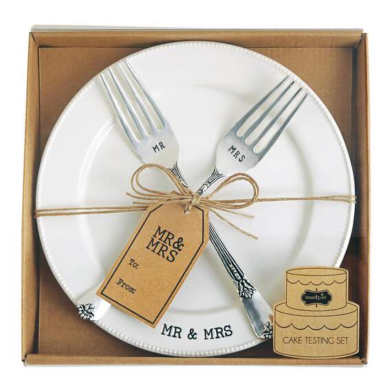 Mud Pie® Mr. & Mrs. Fork and Plate Set, , large image number 1