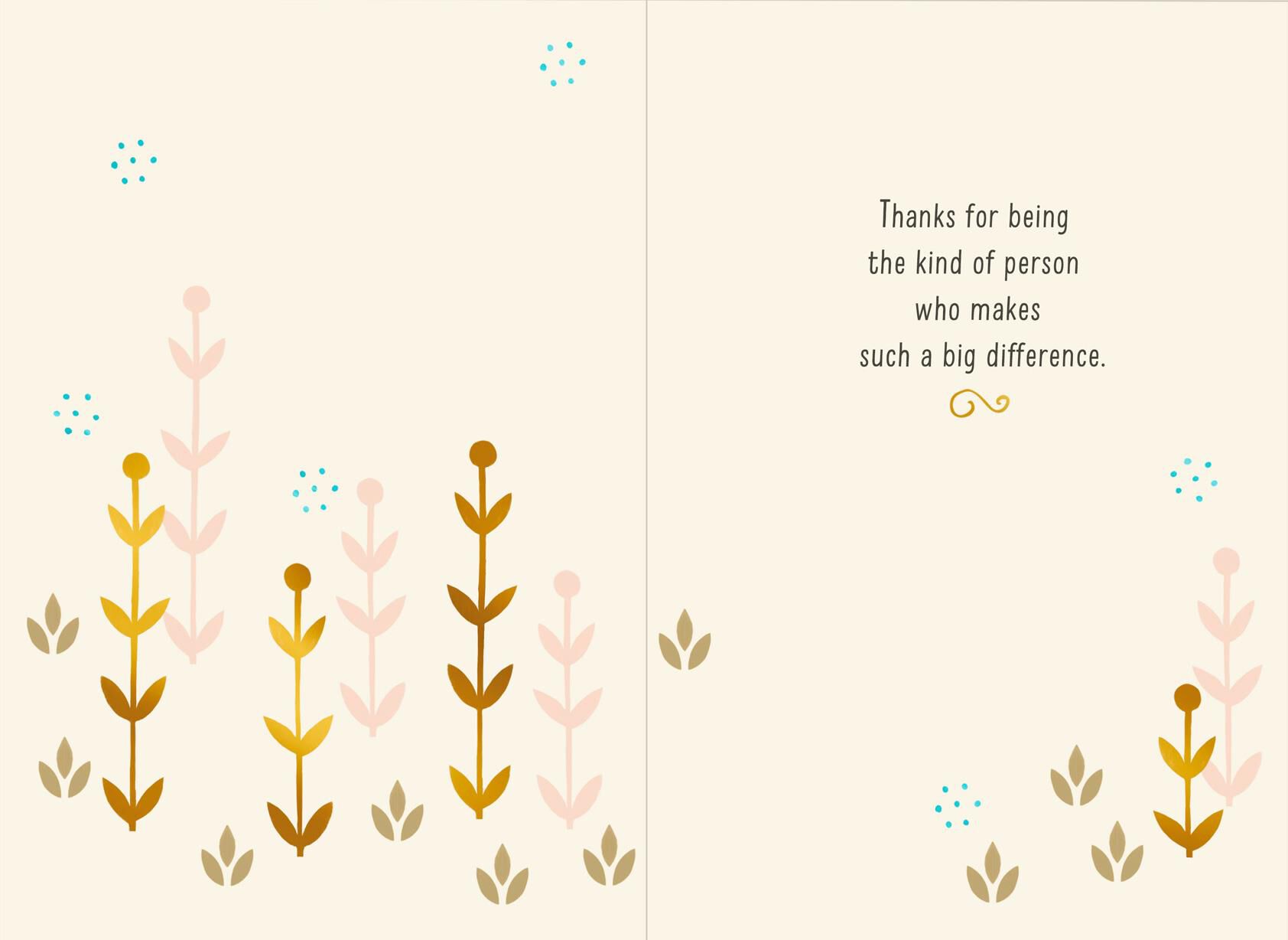 Bird With Flower Thank You Card