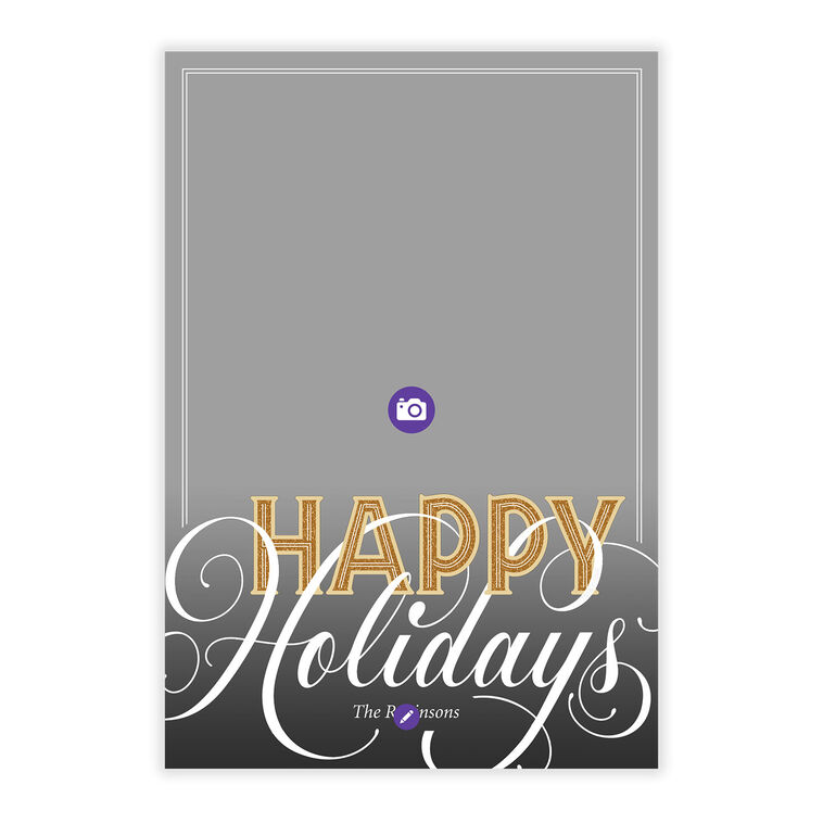 Classic Scrollwork Flat Holiday Photo Card, , large image number 5