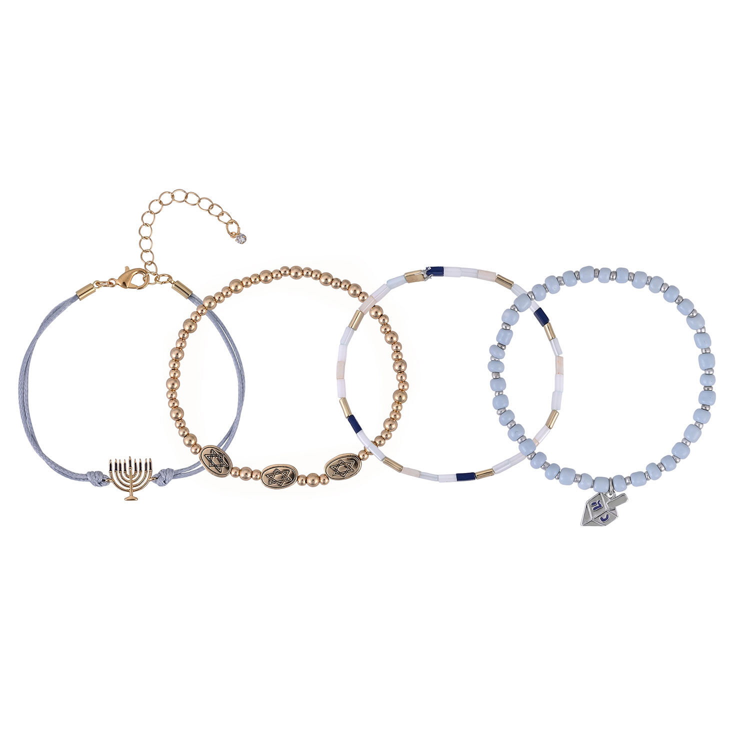 4 Piece Hanukkah Bracelet Set