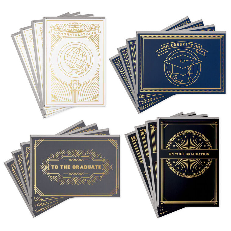 Stately Styles Graduation Cards Assortment, Pack of 16