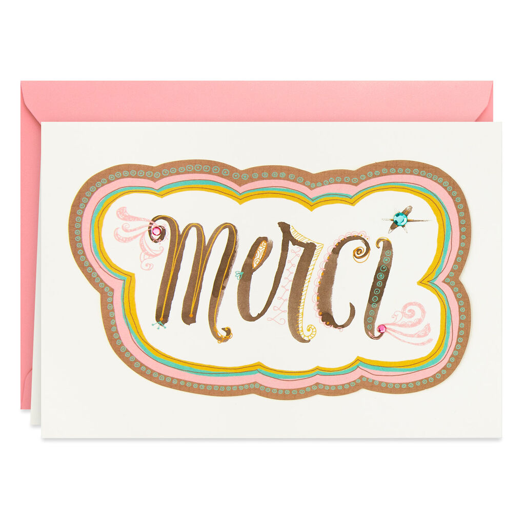 Merci FrenchLanguage Thank You Card Greeting Cards Hallmark