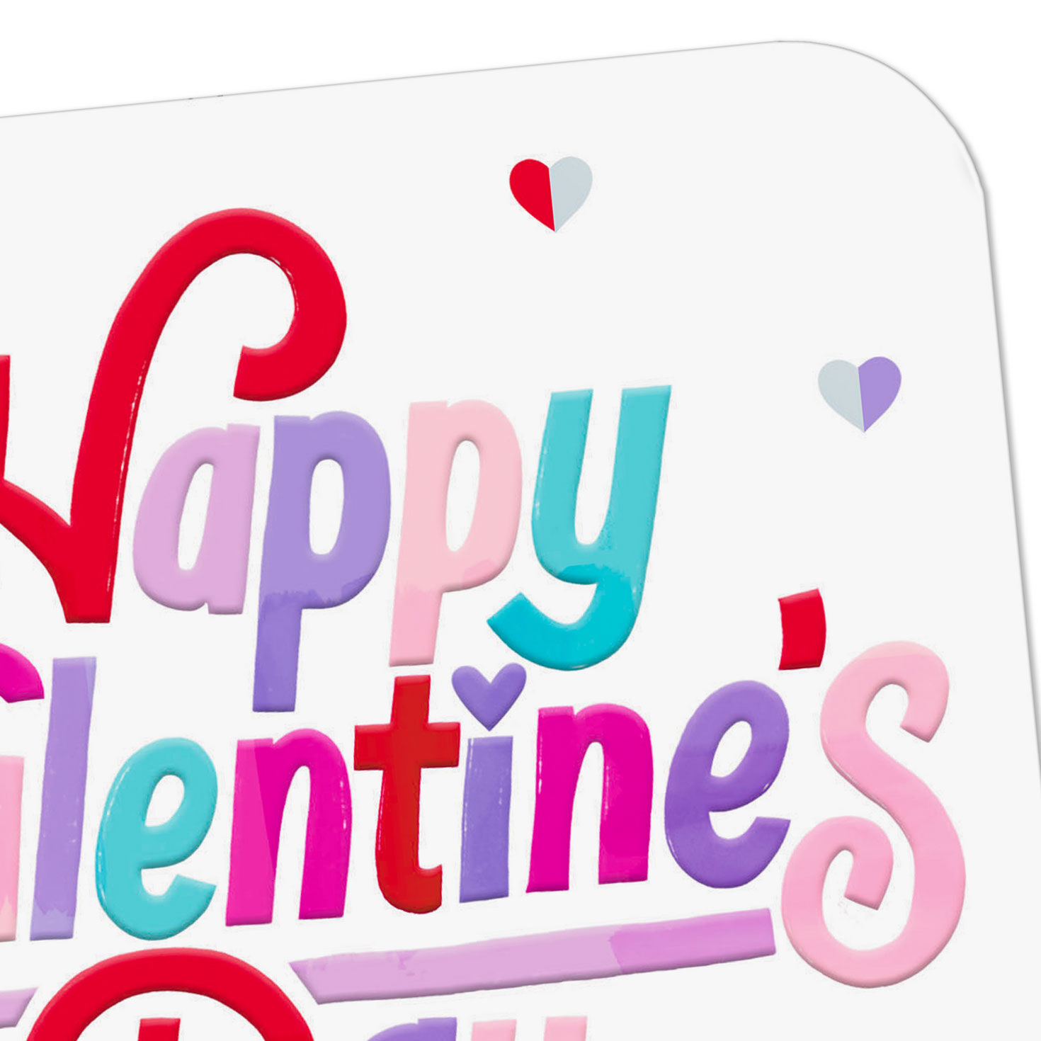 Bright Stripes and Hearts Happy Valentine's Day Card Card Front Detail image number 5
