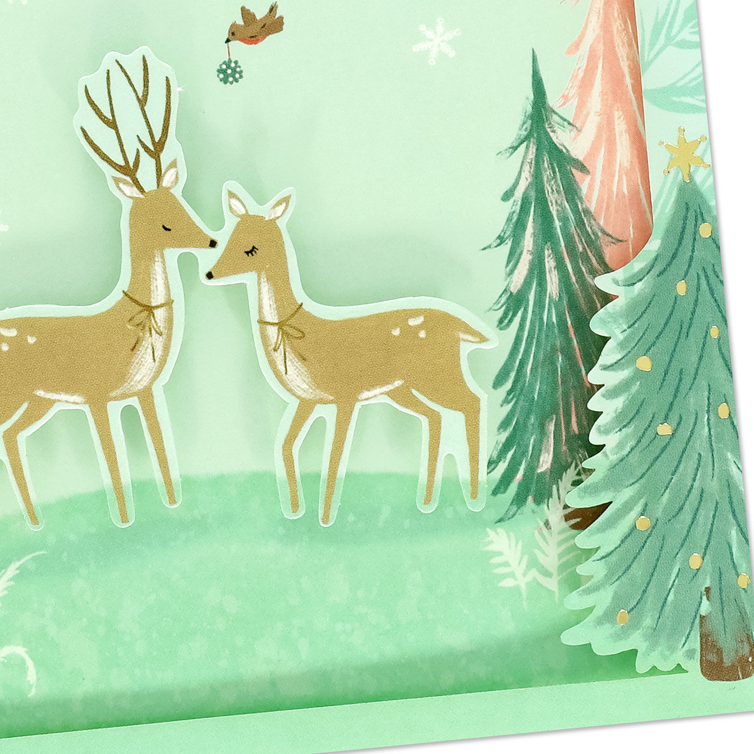 Winter Deer Mom and Dad Religious Christmas Card Card Front Detail image number 4