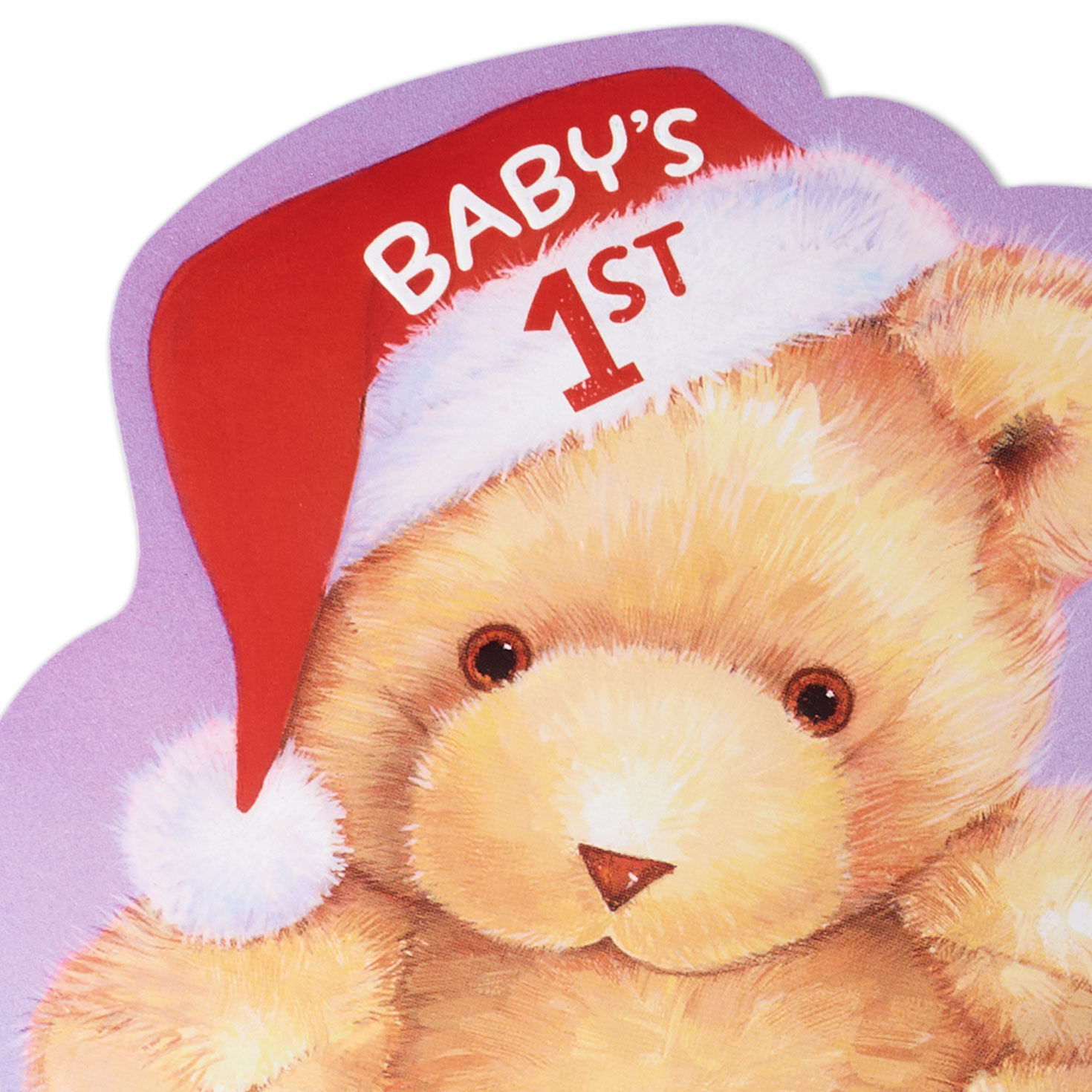Teddy Bear in Santa Hat Christmas Card for Baby Card Front Detail image number 4