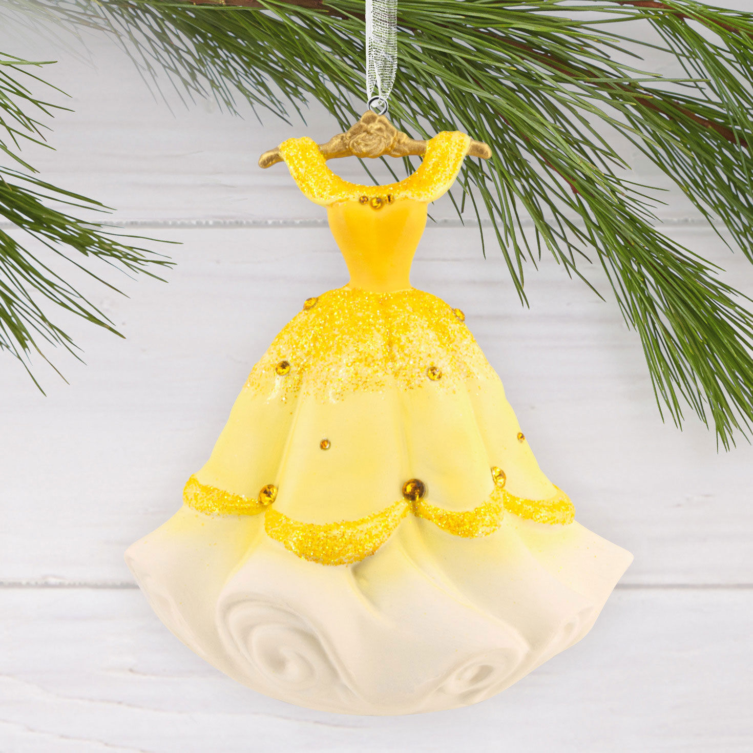 Disney Princess Belle's Gown Ceramic Hallmark Ornament for only USD 28.99 | Hallmark