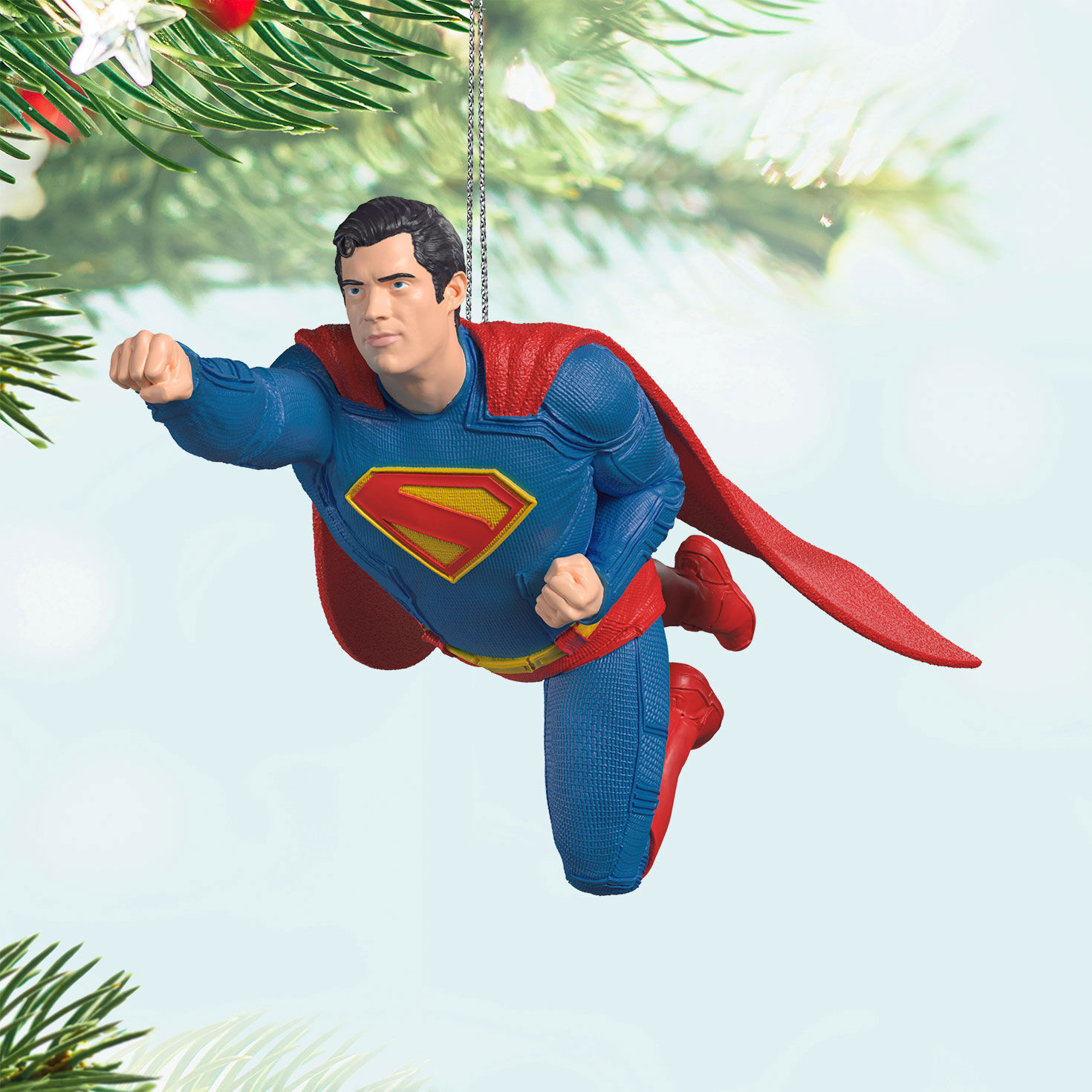 DC Superman Keepsake Ornament hanging on tree image number 2
