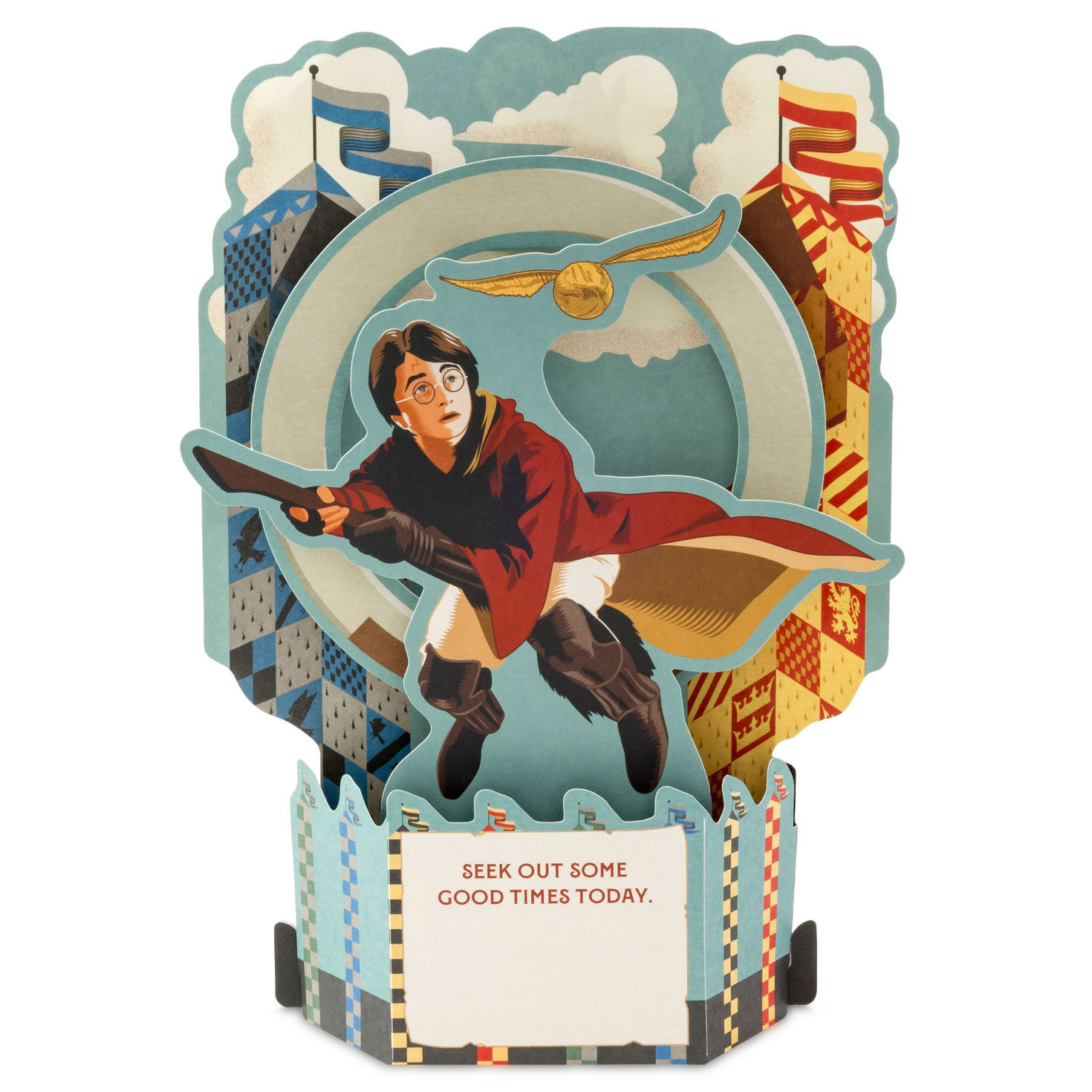 Harry Potter Quidditch Pop-Up Birthday Card card back image number 2