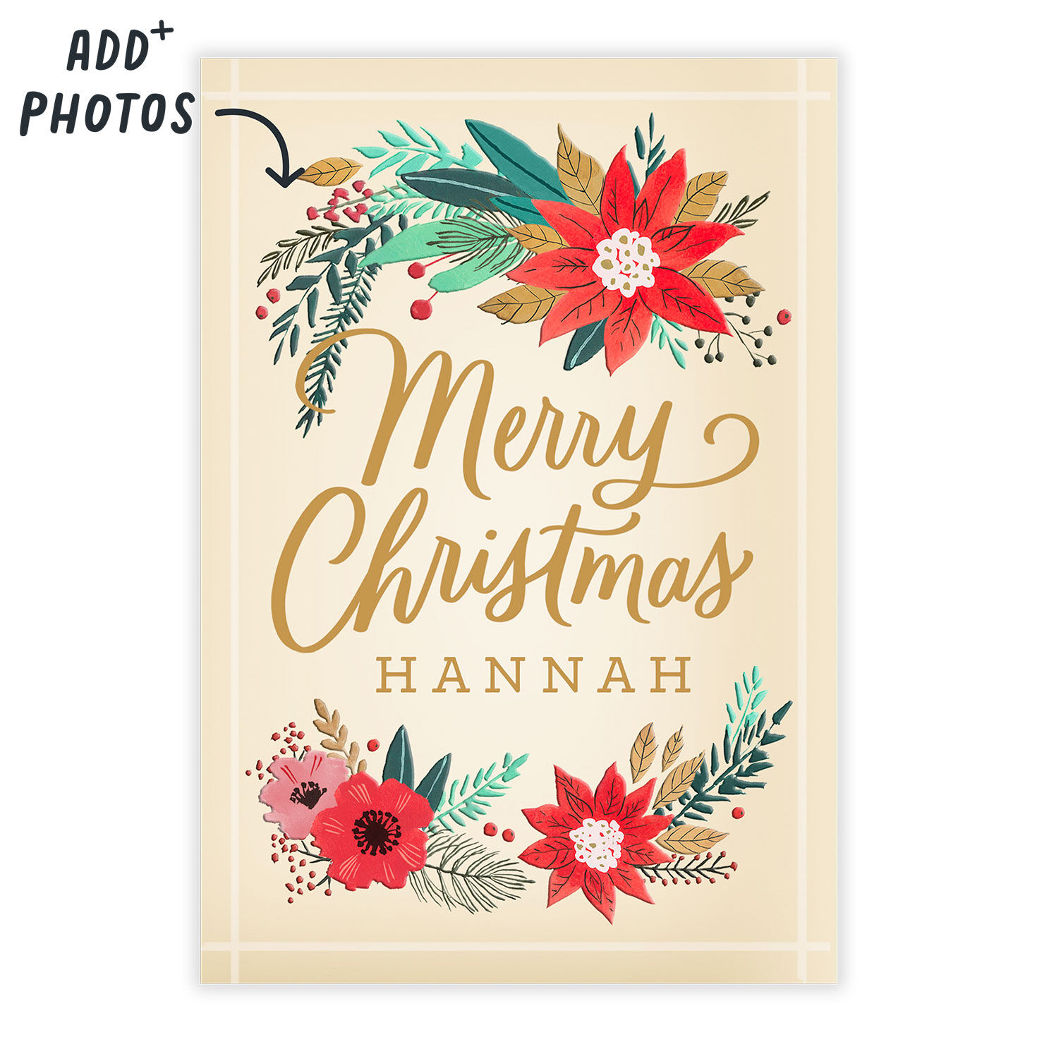 Merry Wishes Poinsettia Christmas eCard, , large image number 3