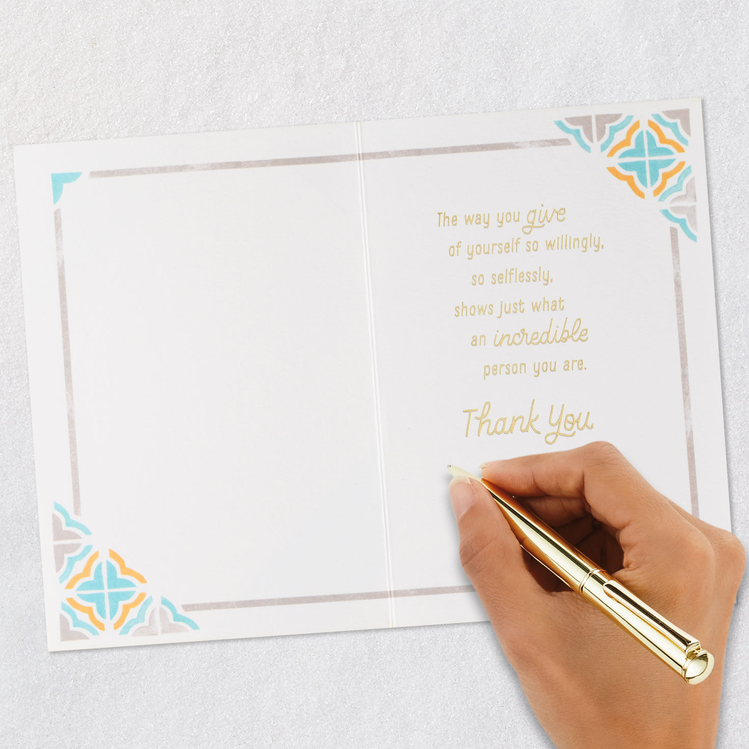 Elegant Script Thank You Card signing card image number 6