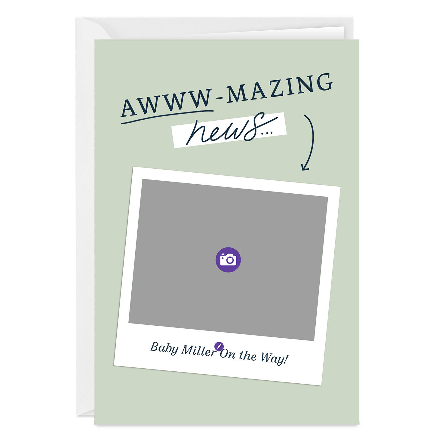 Instant Photo on Mint Folded Congratulations Photo Card  image number 3