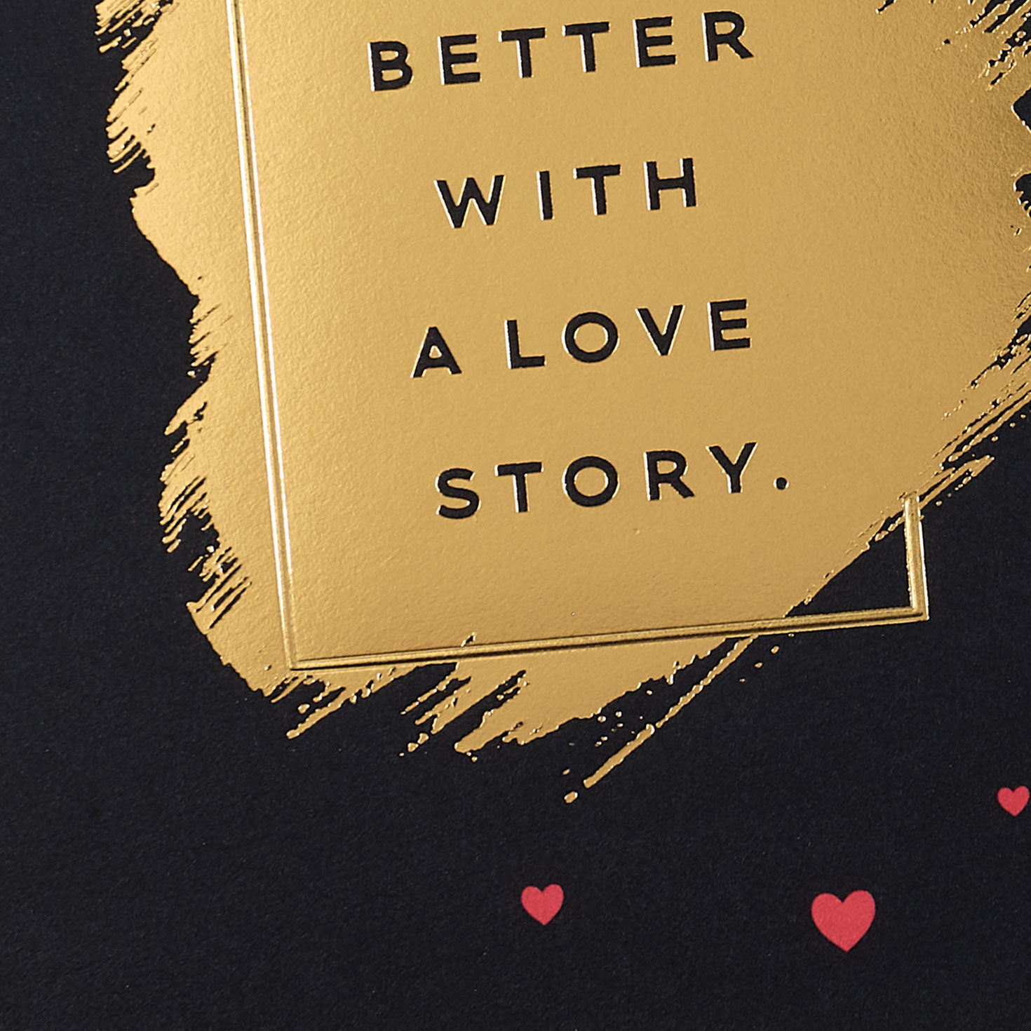 Black With Gold Brush Husband Valentines Day Card Card Front Detail image number 5