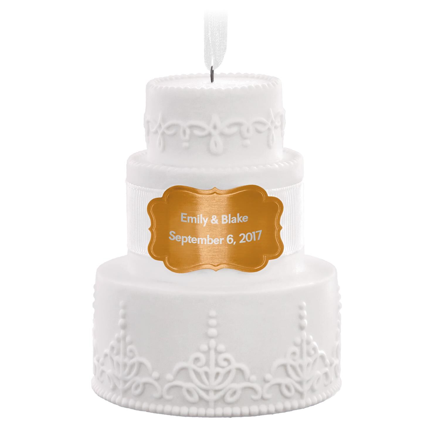 Wedding Cake Personalized Ornament Ornaments Hallmark