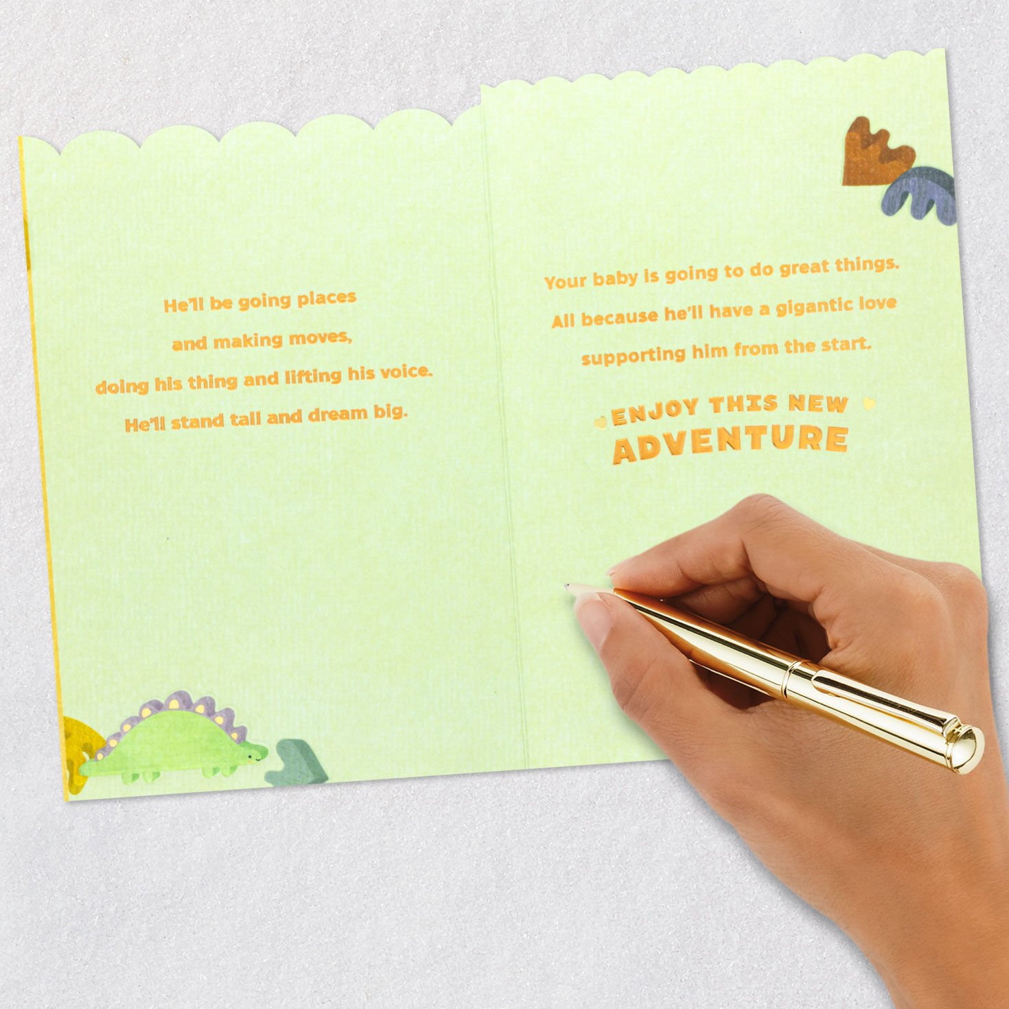 Cute Dinosaurs New Baby Boy Card Signing card image number 7