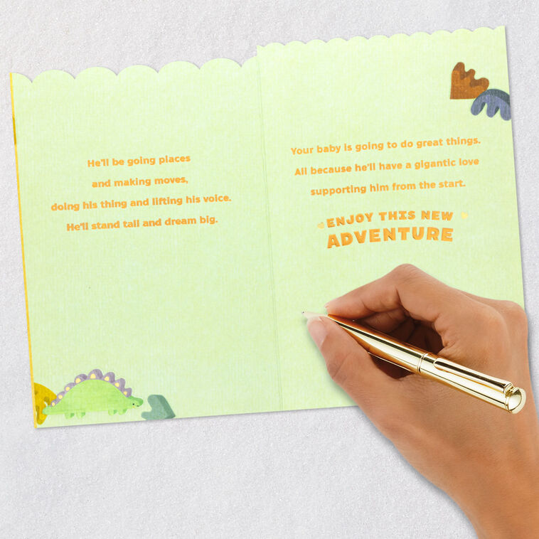 Cute Dinosaurs New Baby Boy Card Signing card image number 7