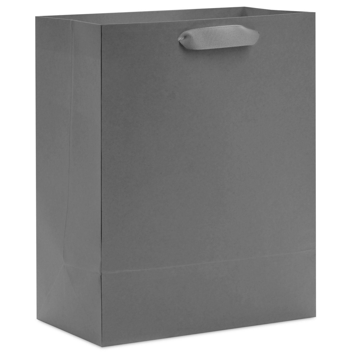 9.6" Solid Gray Medium Gift Bag, Gray, large image number 6