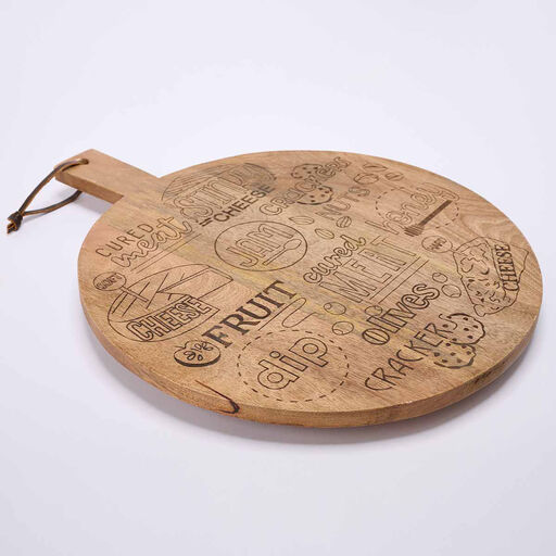 Mud Pie Lazy Susan Wood Charcuterie Board, 