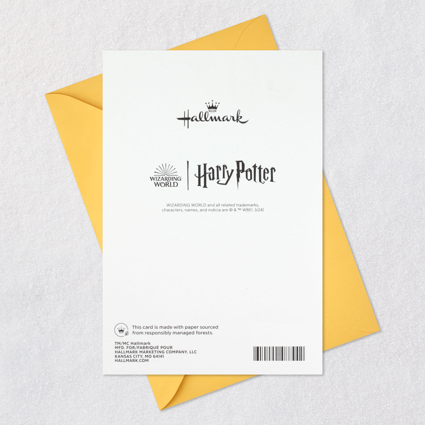 Harry Potter Hogwarts Crest Baby Shower Card Card Back with Envelope image number 7