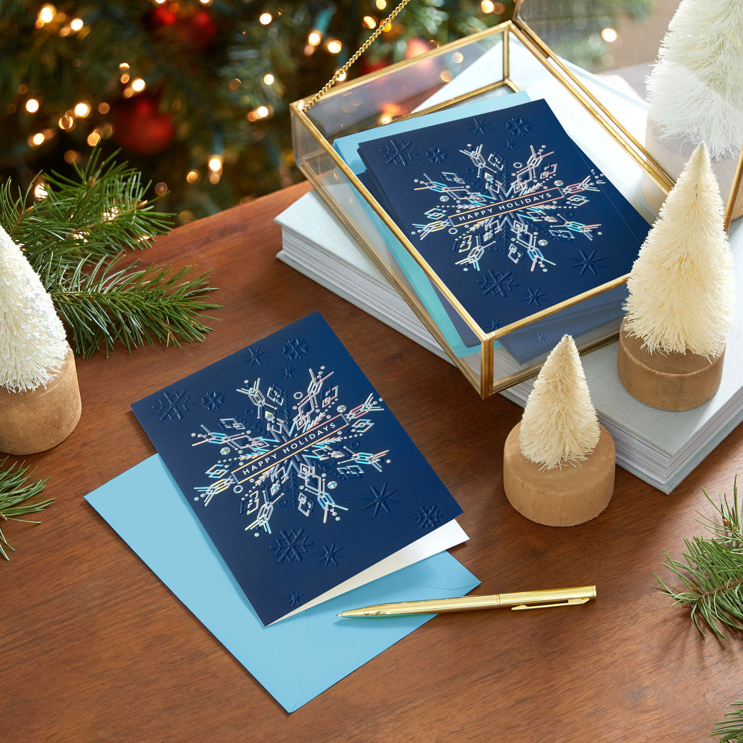 Exquisite Snowflake on Blue Boxed Christmas Cards, Pack of 16 for only USD 17.49 | Hallmark