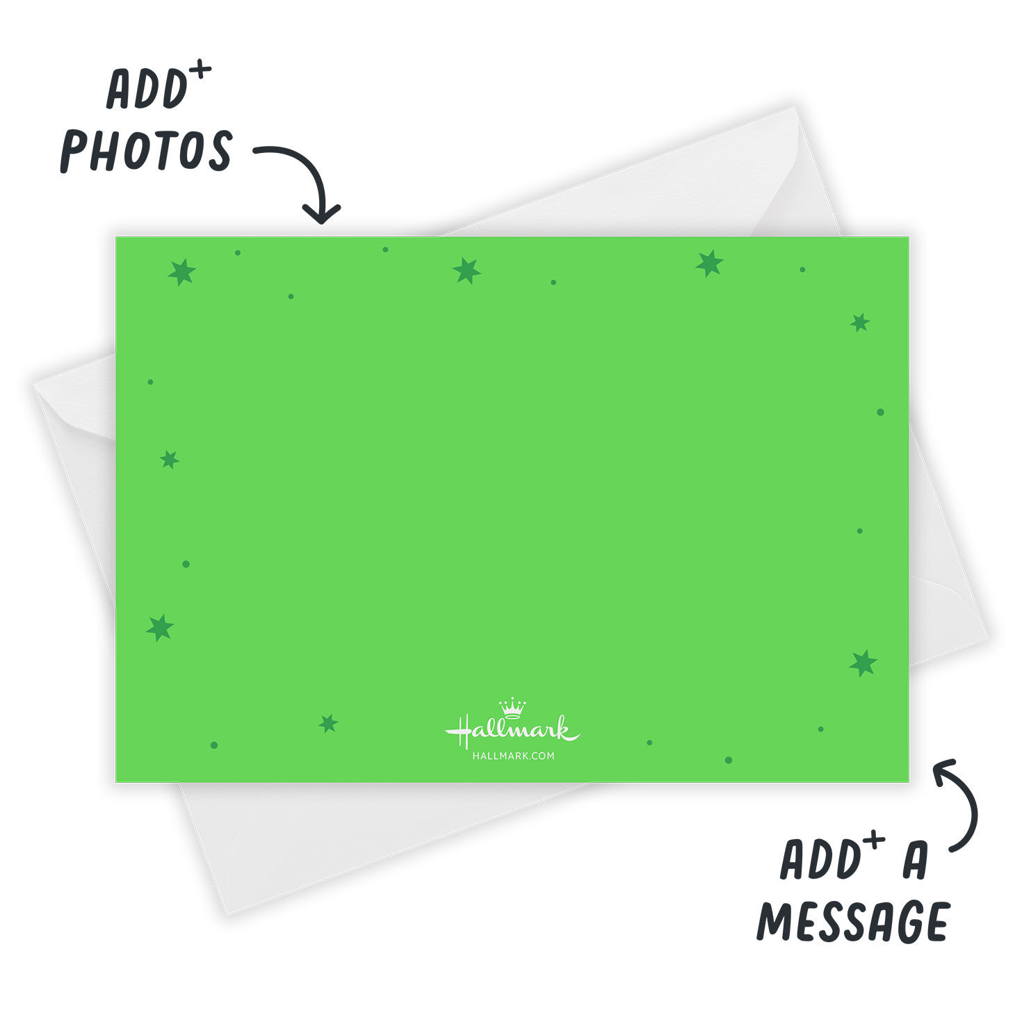 Bold Merry Christmas Personalized Photo Card Open Card with Envelope indicating personalization image number 3
