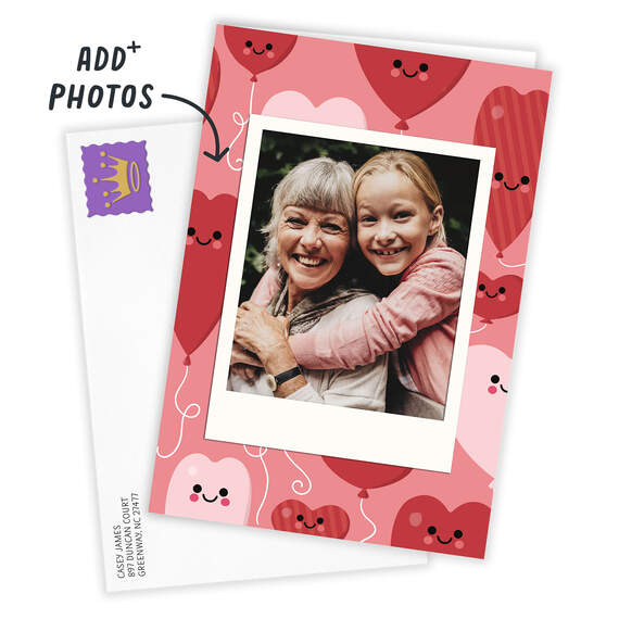 Fun Heart Balloons Folded Love Photo Card, , large image number 2