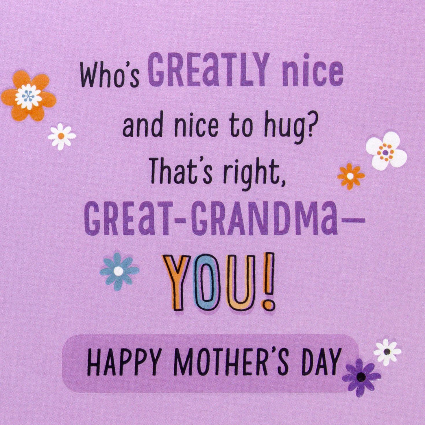 Tabby Cat on Purple Mother's Day Card for Great-Grandma Sentiment image number 2