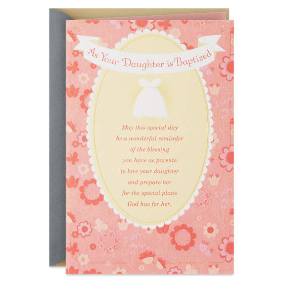God's Special Plans Religious Baptism Card for Girl, , large image number 1