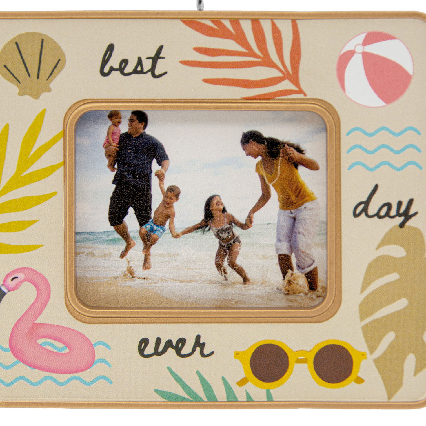 Beach Day Picture Frame Christmas Ornament  image number 5