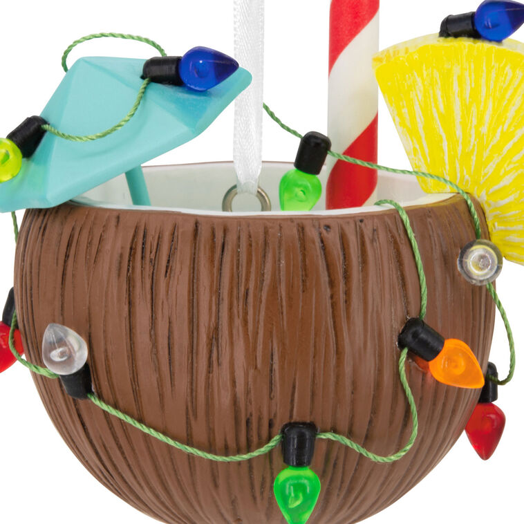 Festive Coconut Cocktail Hallmark Ornament, , large image number 4