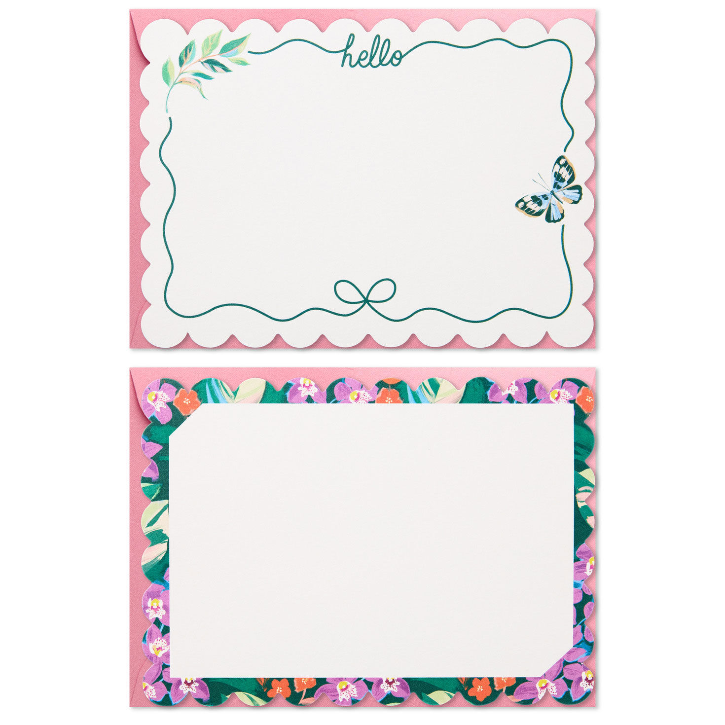 Floral and Hello Bow Flat Note Cards in Caddy Fronts image number 2