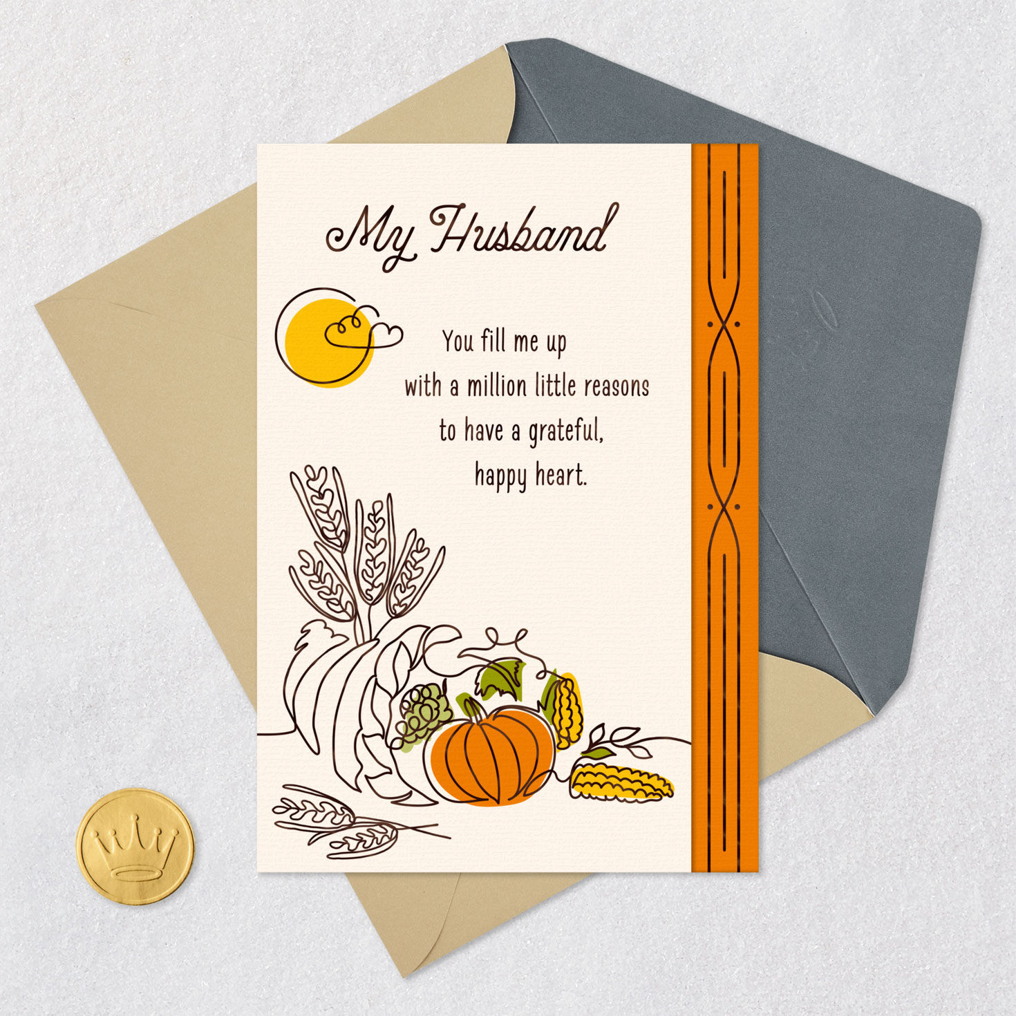 Grateful, Happy Heart Thanksgiving Card for Husband for only USD 3.59 | Hallmark