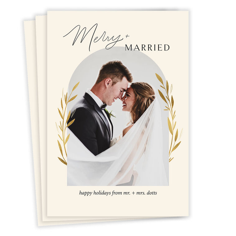 Merry and Married Flat Holiday Photo Card
