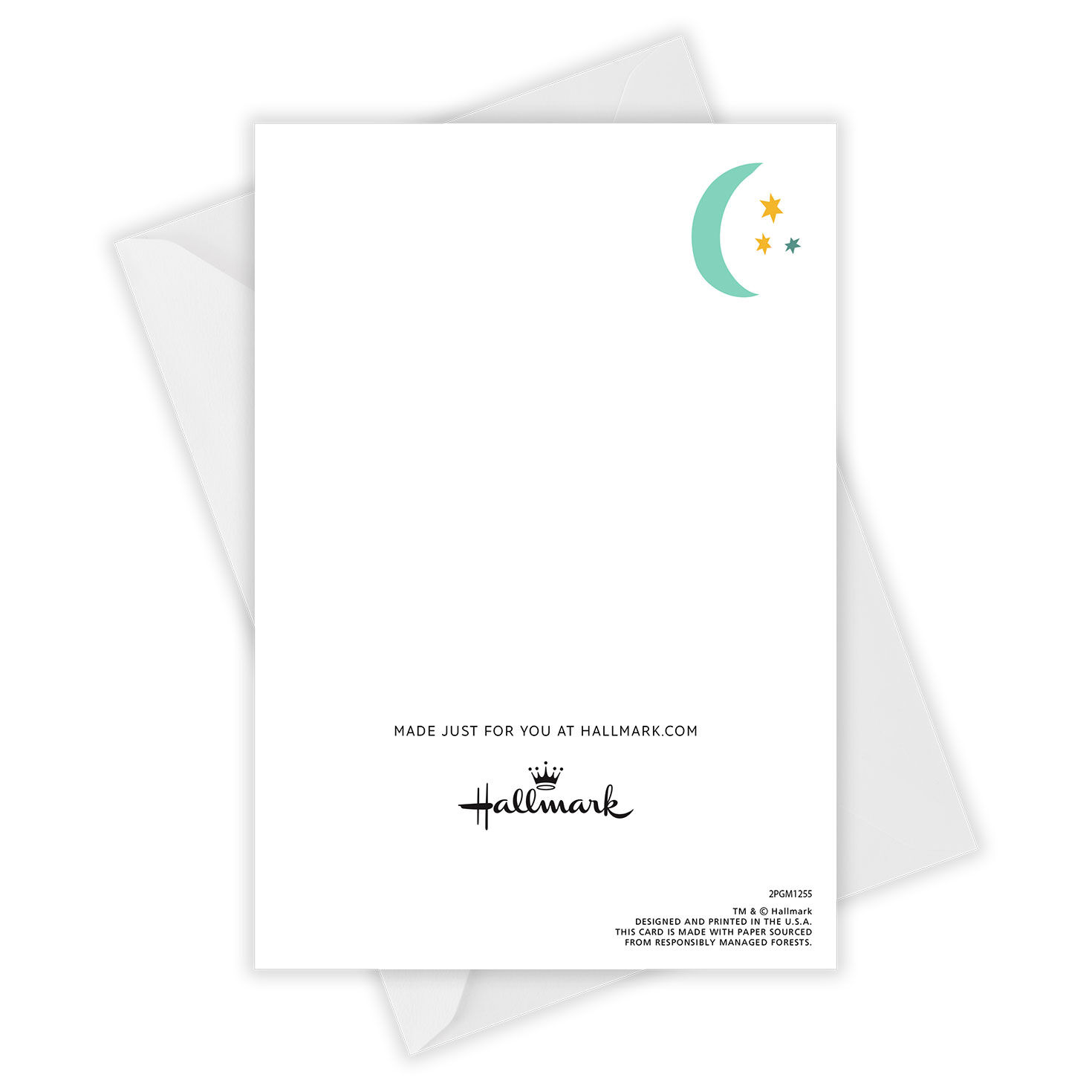 Personalized Moon and Stars on Teal New Baby Card  image number 4