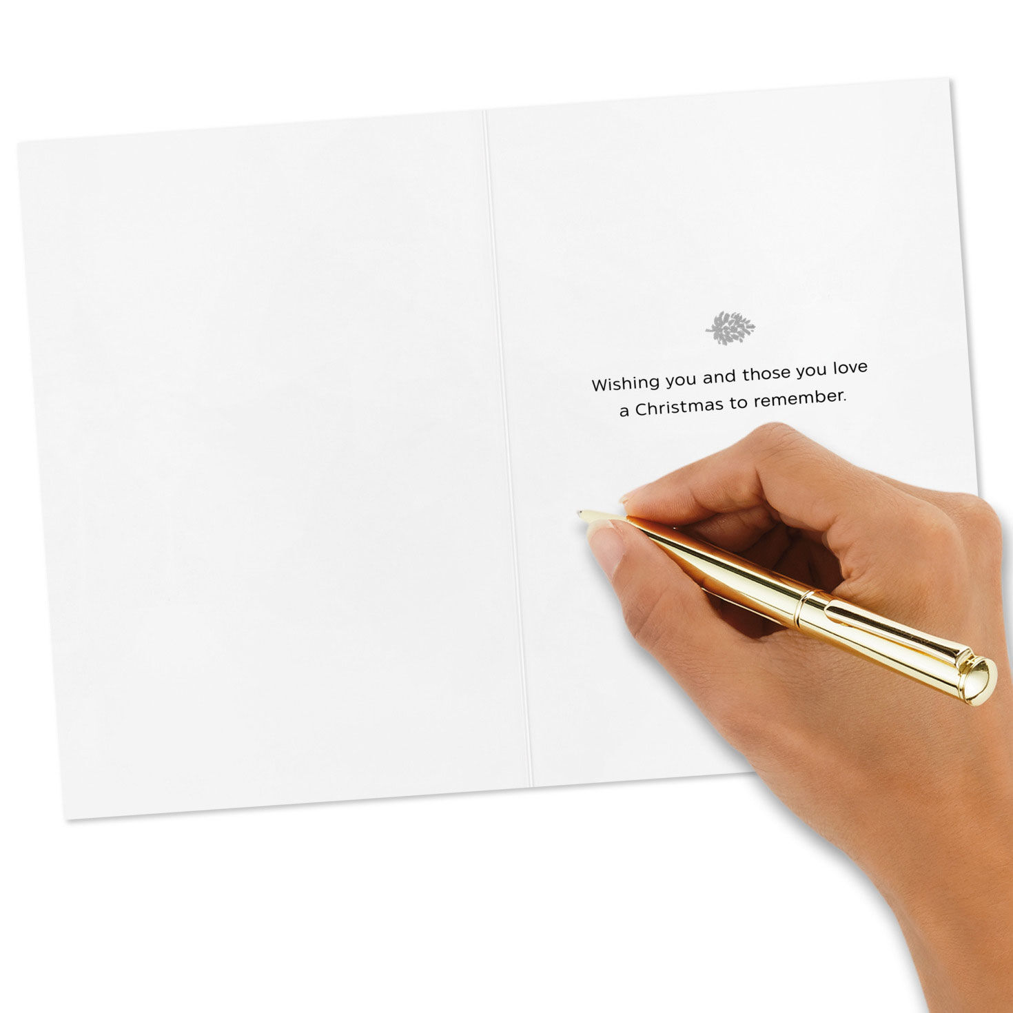 Pinecone and Snow Christmas Cards Bulk Pack Signing card image number 6