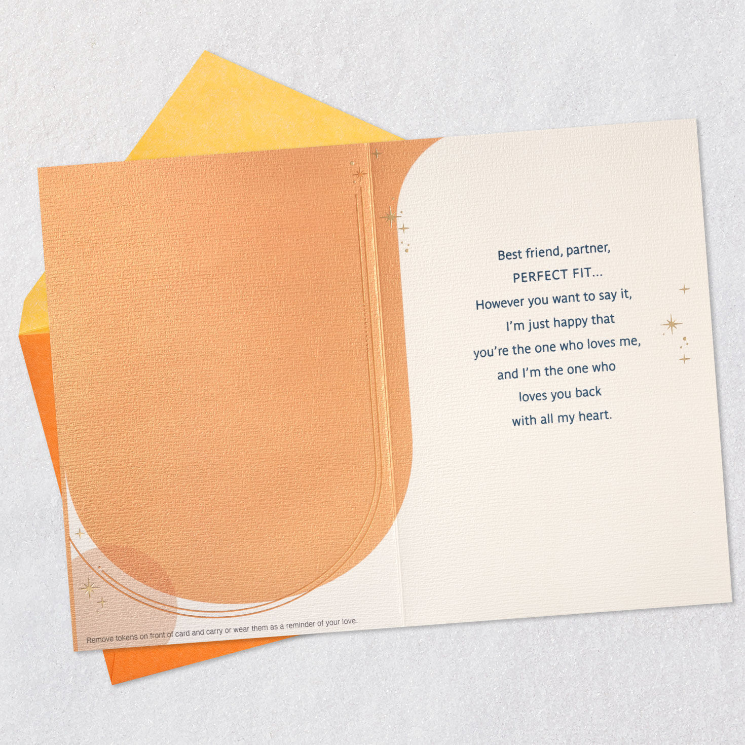 My Other Half Romantic Birthday Card With Tokens Open card with envelope image number 3