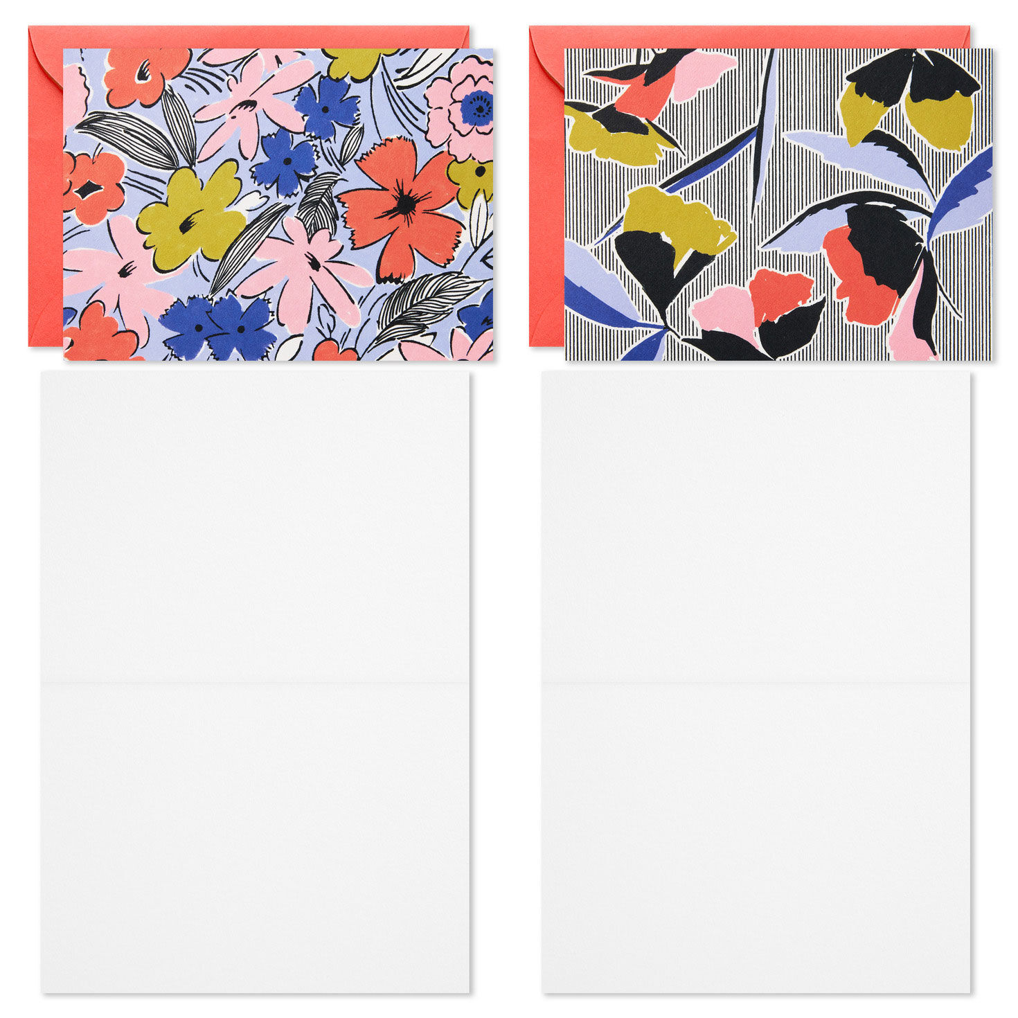 Purple Floral and Apple Boxed Blank Cards Assortment Card Fronts with open cards image number 4