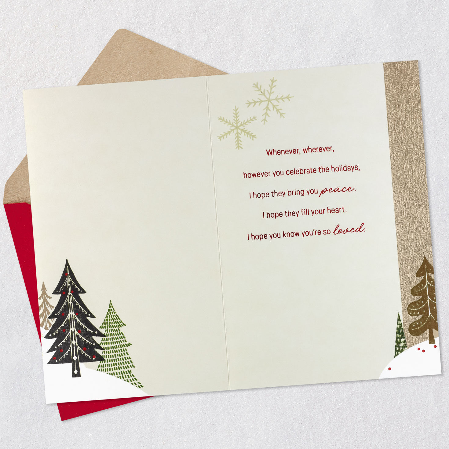 Elegant Winter Forest Christmas Card for Friend Open card with envelope image number 3