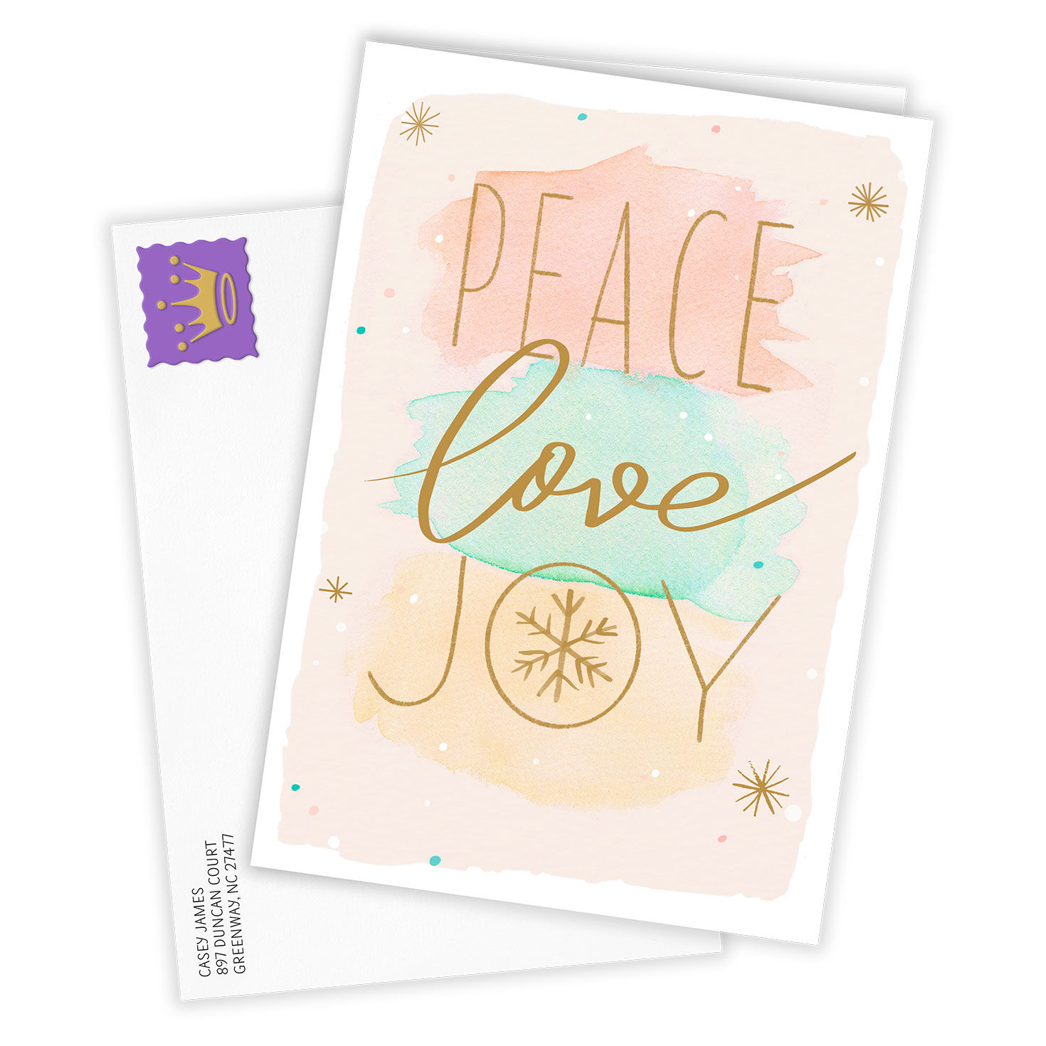 Peace, Love, Joy Custom Holiday Card, , large image number 2