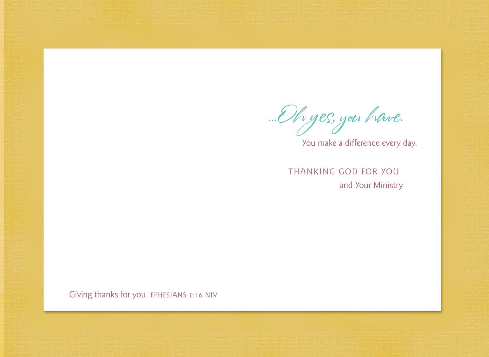 You Make a Difference Religious Clergy Appreciation Card