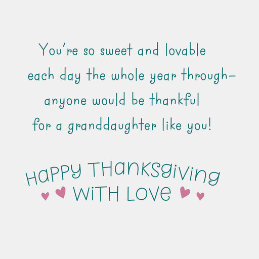 Disney Minnie Mouse Sweet Granddaughter Thanksgiving Card, 