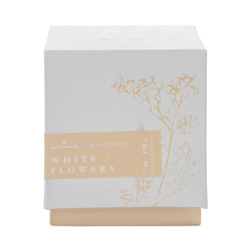 Paddywax White Flowers Boxed Ceramic Candle, 7 oz., 