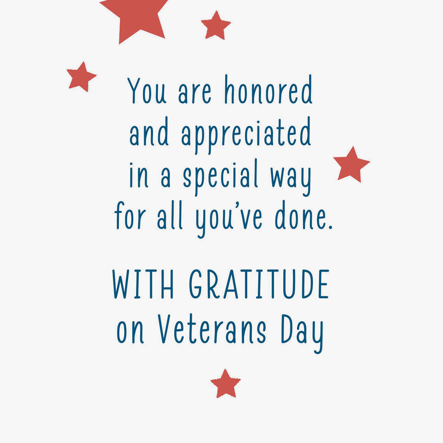 Red Stars on Kraft Religious Veterans Day Card Sentiment image number 2