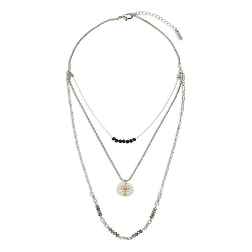 Demdaco Your Journey Silver Layered Prayer Necklace, 24", 
