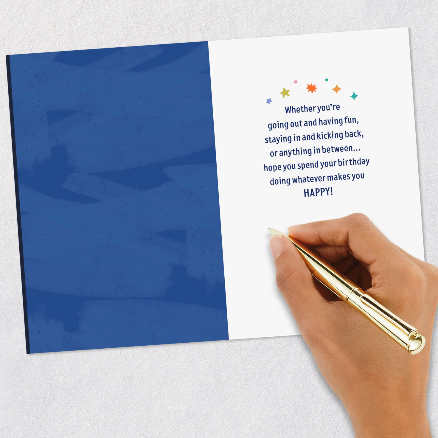Navy Blue Sparkler 21st Birthday Card Signing card image number 6